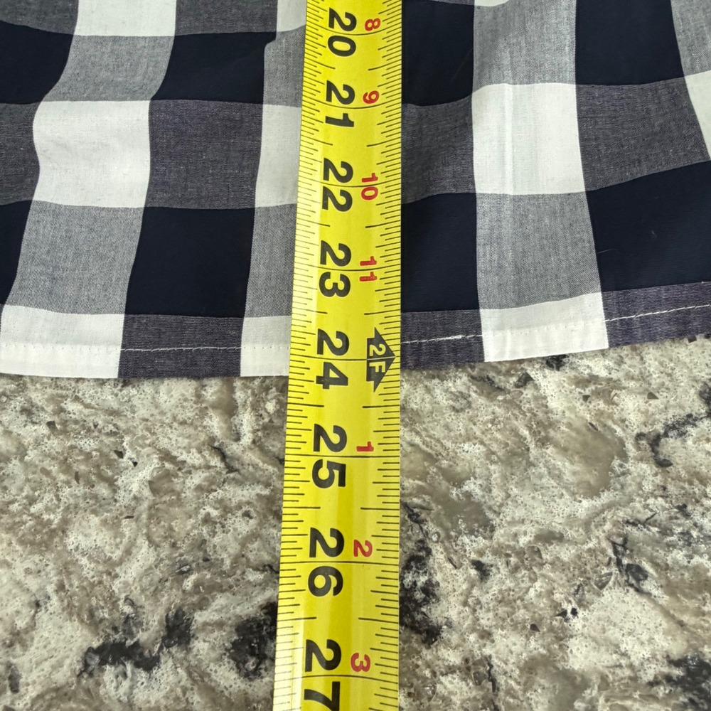 NEW J. Crew Gingham One Shoulder Ruffle Top Black White Cotton Stretch 12 NWT - Picture 13 of 15